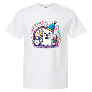 Cute Ghost Happy New Year 2025 New YearS Eve Party Costume Gift Garment-Dyed Heavyweight T-Shirt