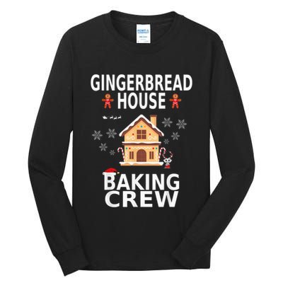 Christmas Gingerbread House Baking Crew Pajamas Matching Kid Tall Long Sleeve T-Shirt
