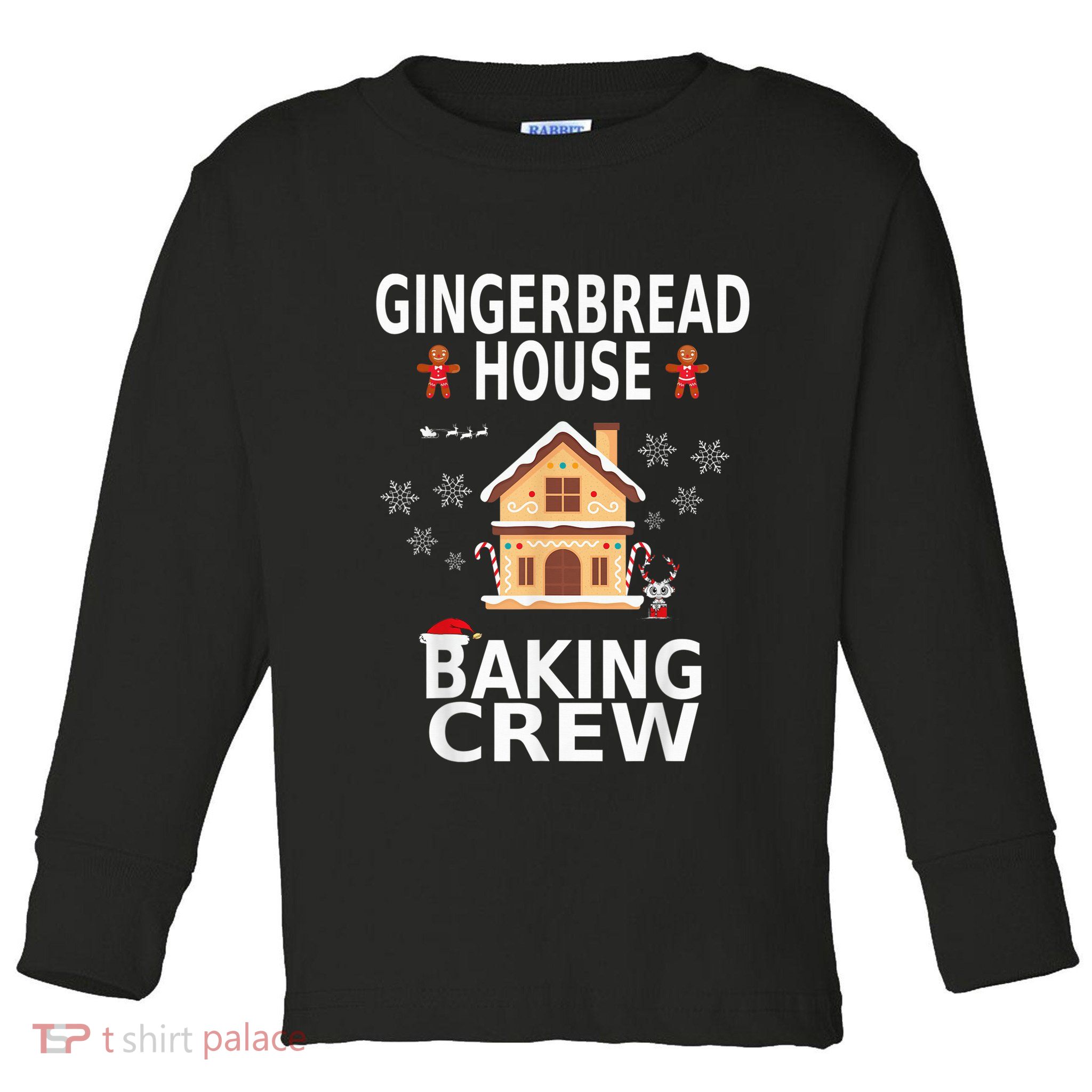 Christmas Gingerbread House Baking Crew Pajamas Matching Kid Toddler Long Sleeve Shirt