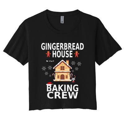 Christmas Gingerbread House Baking Crew Pajamas Matching Kid Crop Top