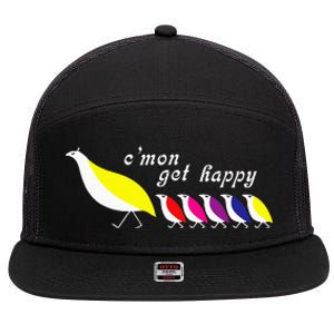 CMon Get Happy 7 Panel Mesh Trucker Snapback Hat