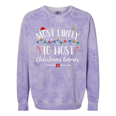 Christmas Game Host Hilarious Family Holiday Fun Colorblast Crewneck Sweatshirt