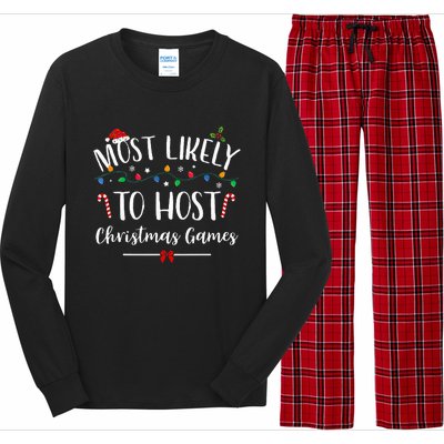 Christmas Game Host Hilarious Family Holiday Fun Long Sleeve Pajama Set