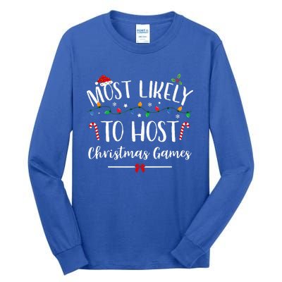 Christmas Game Host Hilarious Family Holiday Fun Tall Long Sleeve T-Shirt