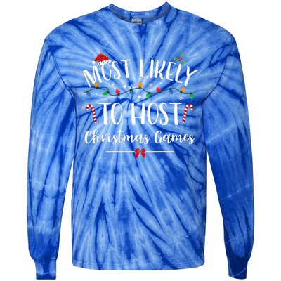 Christmas Game Host Hilarious Family Holiday Fun Tie-Dye Long Sleeve Shirt