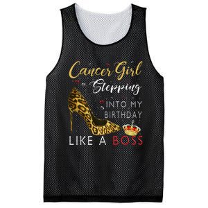 Cancer Girl High Heel Stepping Into My Birthday Like A Boss Mesh Reversible Basketball Jersey Tank