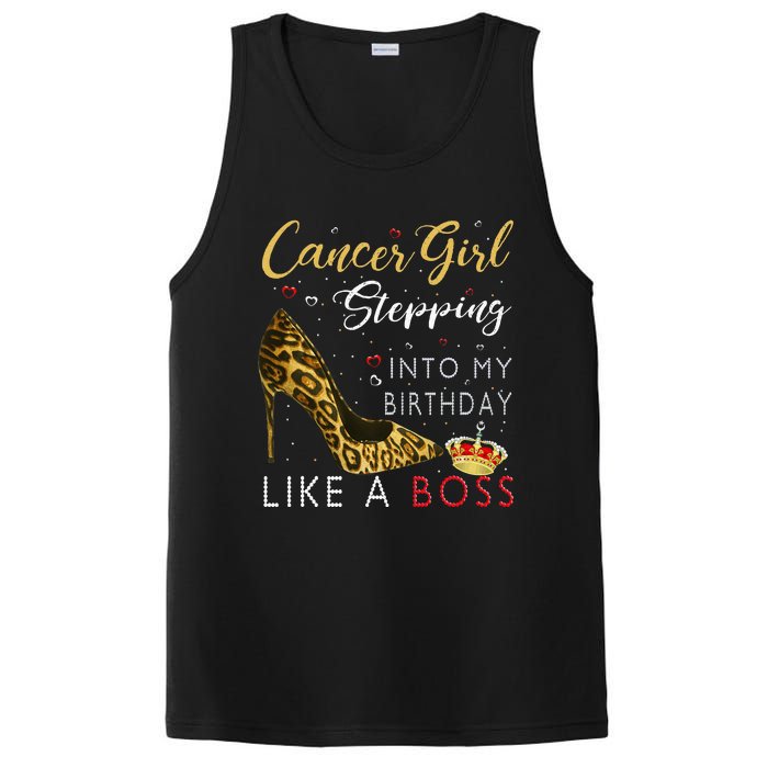 Cancer Girl High Heel Stepping Into My Birthday Like A Boss PosiCharge Competitor Tank