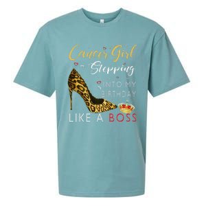 Cancer Girl High Heel Stepping Into My Birthday Like A Boss Sueded Cloud Jersey T-Shirt