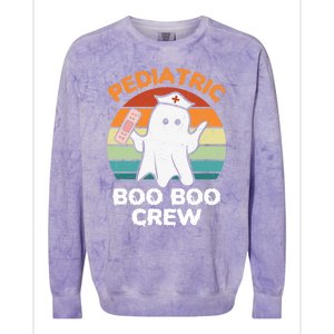 Cute Ghost Halloween Pediatric Rn Nurse Boo Boo Crew Cool Gift Colorblast Crewneck Sweatshirt