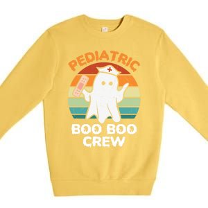 Cute Ghost Halloween Pediatric Rn Nurse Boo Boo Crew Cool Gift Premium Crewneck Sweatshirt