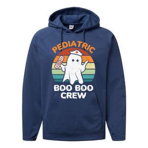 Cute Ghost Halloween Pediatric Rn Nurse Boo Boo Crew Cool Gift Performance Fleece Hoodie