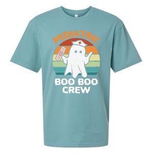 Cute Ghost Halloween Pediatric Rn Nurse Boo Boo Crew Cool Gift Sueded Cloud Jersey T-Shirt