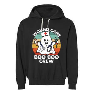 Cute Ghost Halloween Wound Care Boo Boo Crew Rn Wound Nurse Gift Garment-Dyed Fleece Hoodie