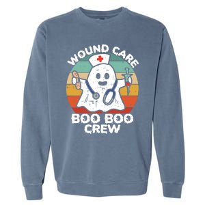 Cute Ghost Halloween Wound Care Boo Boo Crew Rn Wound Nurse Gift Garment-Dyed Sweatshirt