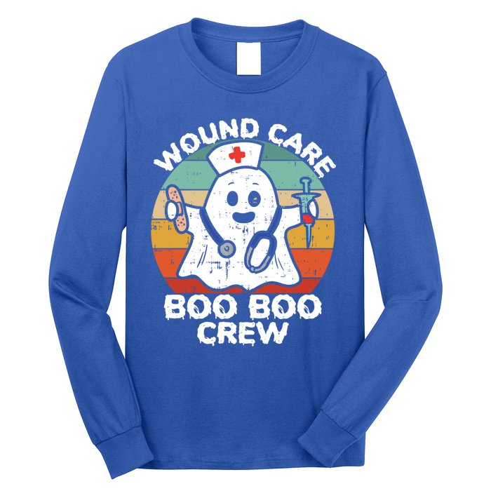 Cute Ghost Halloween Wound Care Boo Boo Crew Rn Wound Nurse Gift Long Sleeve Shirt