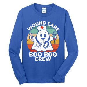 Cute Ghost Halloween Wound Care Boo Boo Crew Rn Wound Nurse Gift Tall Long Sleeve T-Shirt