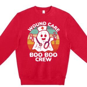 Cute Ghost Halloween Wound Care Boo Boo Crew Rn Wound Nurse Gift Premium Crewneck Sweatshirt