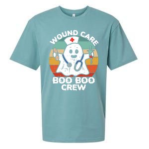 Cute Ghost Halloween Wound Care Boo Boo Crew Rn Wound Nurse Gift Sueded Cloud Jersey T-Shirt