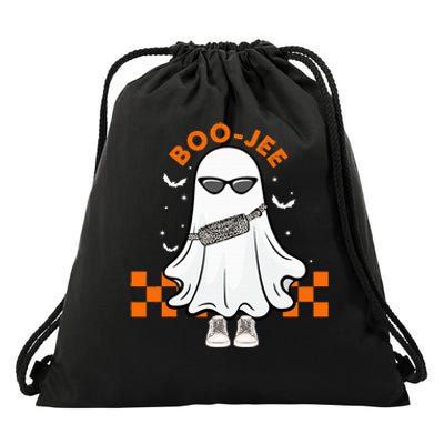 Cute Ghost Halloween Costume Spooky Season Boujee BooJee Drawstring Bag