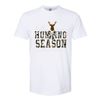 Cute Gift Hello Hunting Season Goodbye Husband Softstyle CVC T-Shirt