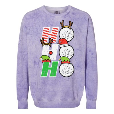 Christmas Golf Ho Ho Ho Funny Xmas Golfing Sports Golfer Colorblast Crewneck Sweatshirt