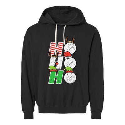 Christmas Golf Ho Ho Ho Funny Xmas Golfing Sports Golfer Garment-Dyed Fleece Hoodie