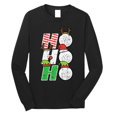 Christmas Golf Ho Ho Ho Funny Xmas Golfing Sports Golfer Long Sleeve Shirt