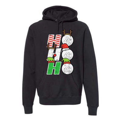 Christmas Golf Ho Ho Ho Funny Xmas Golfing Sports Golfer Premium Hoodie