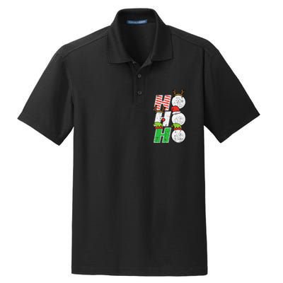 Christmas Golf Ho Ho Ho Funny Xmas Golfing Sports Golfer Dry Zone Grid Polo