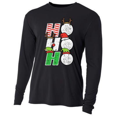 Christmas Golf Ho Ho Ho Funny Xmas Golfing Sports Golfer Cooling Performance Long Sleeve Crew