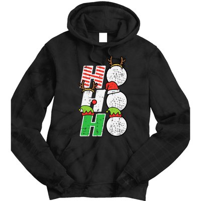 Christmas Golf Ho Ho Ho Funny Xmas Golfing Sports Golfer Tie Dye Hoodie