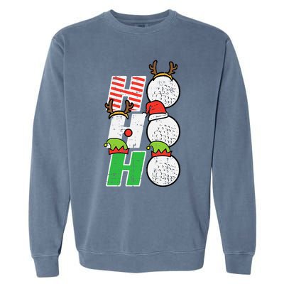 Christmas Golf Ho Ho Ho Funny Xmas Golfing Sports Golfer Garment-Dyed Sweatshirt