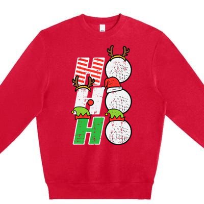 Christmas Golf Ho Ho Ho Funny Xmas Golfing Sports Golfer Premium Crewneck Sweatshirt