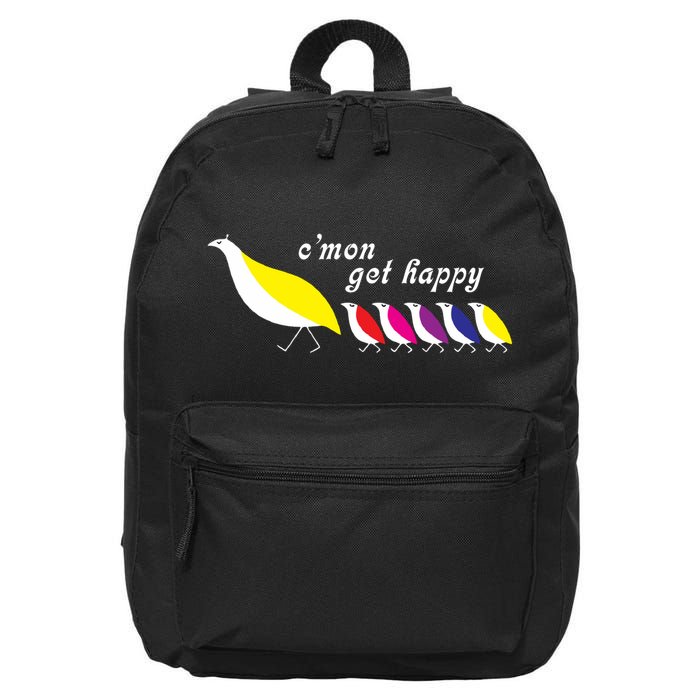 CMon Get Happy Vintage Retro 16 in Basic Backpack