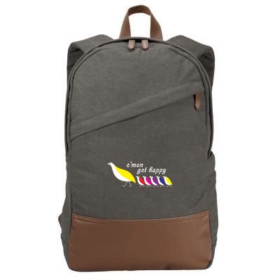 CMon Get Happy Vintage Retro Cotton Canvas Backpack
