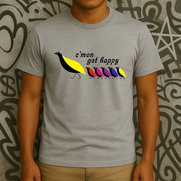 CMon Get Happy Vintage Retro T-Shirt