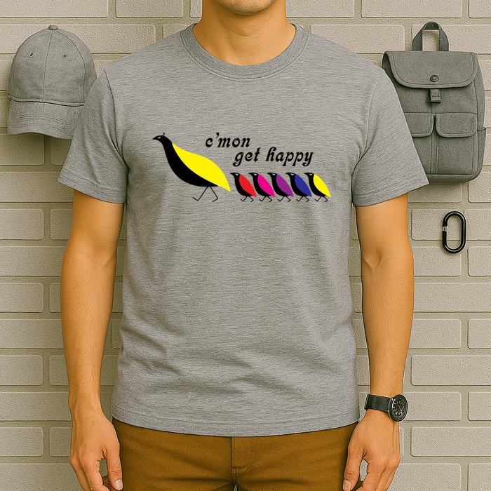 CMon Get Happy Vintage Retro T-Shirt