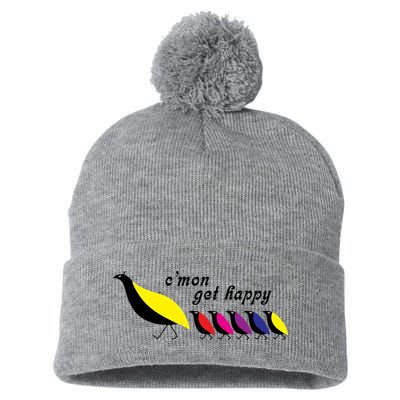 CMon Get Happy Vintage Retro Pom Pom 12in Knit Beanie