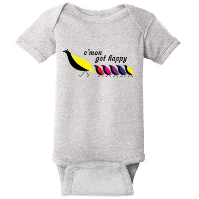 CMon Get Happy Vintage Retro Baby Bodysuit