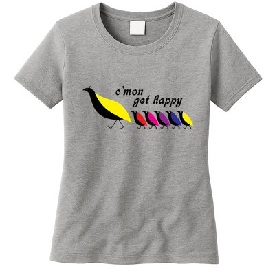 CMon Get Happy Vintage Retro Womens T-Shirt