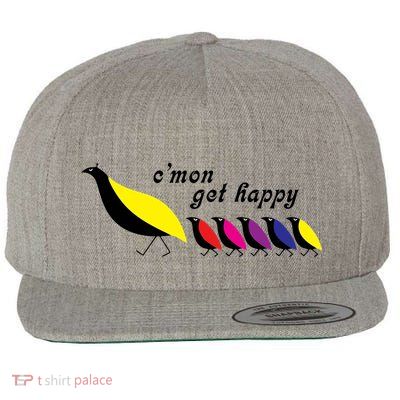 CMon Get Happy Vintage Retro Wool Snapback Cap