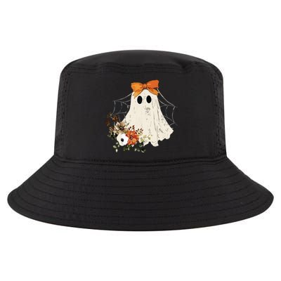 Coquette Ghost Halloween Flower Ghost Spooky Lace Ghost Cool Comfort Performance Bucket Hat