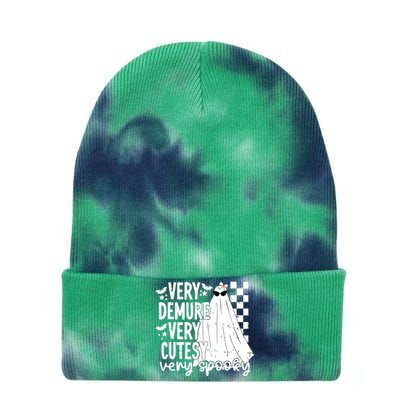 Cute Ghost Halloween Very Demure Very Cutesy Very Spooky Tie Dye 12in Knit Beanie