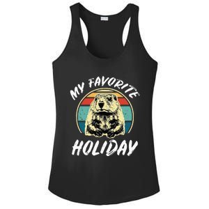 Cute Groundhog Holiday Ladies PosiCharge Competitor Racerback Tank