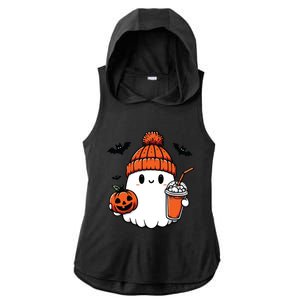 Cute Ghost Halloween Coffee Ladies PosiCharge Tri-Blend Wicking Draft Hoodie Tank