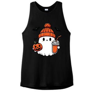 Cute Ghost Halloween Coffee Ladies PosiCharge Tri-Blend Wicking Tank