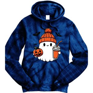 Cute Ghost Halloween Coffee Tie Dye Hoodie