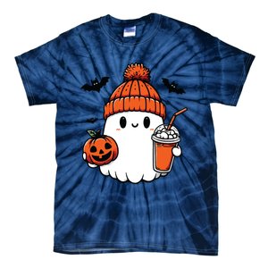 Cute Ghost Halloween Coffee Tie-Dye T-Shirt