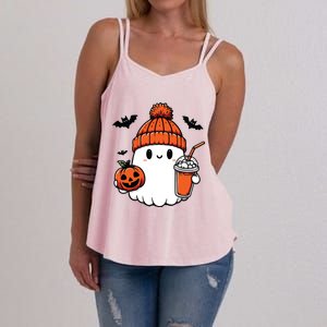 Cute Ghost Halloween Coffee Women's Strappy Tank