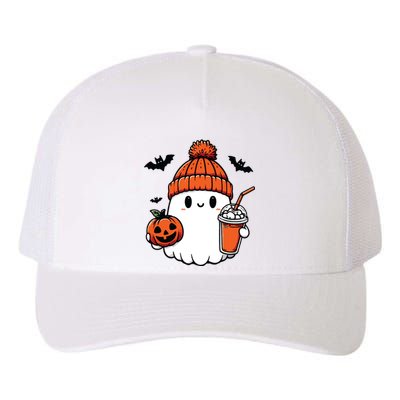 Cute Ghost Halloween Coffee Yupoong Adult 5-Panel Trucker Hat